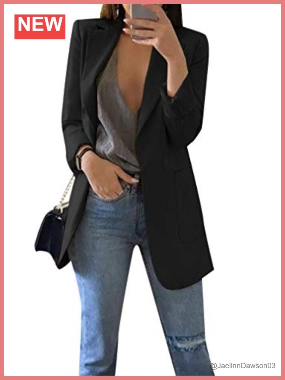 Women's Solid Slim Fit Blazer Cardigan Long Sleeve Open Front Work Jacket